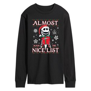 Men's - Disney - Jack Nice List Long Sleeve Graphic T-Shirt - 1 of 3