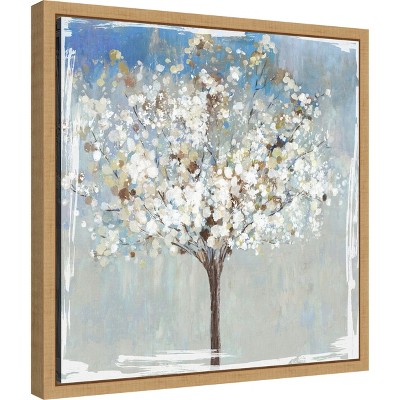 Winter Still Tree Framed Canvas Art in Sylvie Maple