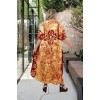 LA LEELA Women's Summer Batik Caftan Loungewear House Dashiki Dress V Neck Kaftan Nightshirts for Women Sleepwear Plus size 2X-3X Brown, Floral - 3 of 4