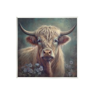 Stupell Industries Highland Cow with Daisies Wall Plaque Art - 1 of 4