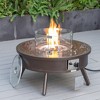 LeisureMod Walbrooke Patio Round Fire Pit and Tank Holder - 3 of 4