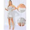 INSPIRE CHIC Women's Sequin Spaghetti Strap Party Sparkly Fringe Dress - 2 of 4