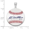 Black Bow Jewelry Sterling Silver Eddie Mathews Signature MD Enamel Baseball Pendant - 4 of 4