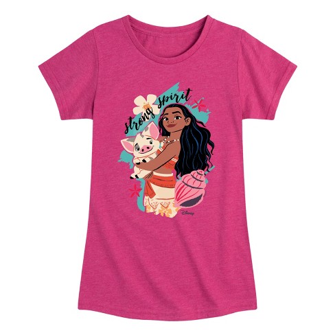 Girls' - Disney Princess - Moana and Pua Strong Spirit Fitted Short Sleeve Graphic T-Shirt - image 1 of 4