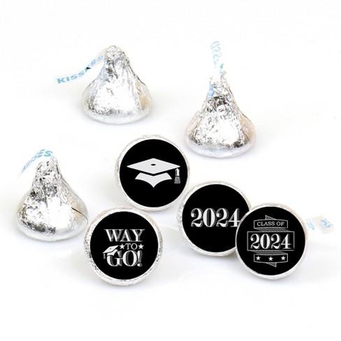 Graduation Class of 2024 Round Stickers - Grad Party Favor Labels