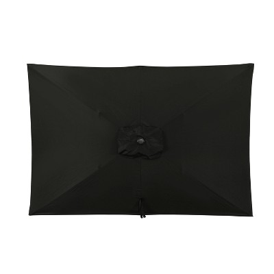 Bimini 10' Black Rectangular Market Umbrella with Steel Frame