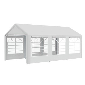 Resenkos Canopy, Outdoor Canopy Tent,10' x 20' Heavy Duty Party Tent & Carport with Removable Sidewalls and Double Doors, White - 1 of 4