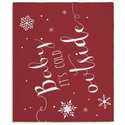 Personalization Mall Christmas Quotes Blanket, 50" x 60", Baby It's Cold Outside
