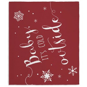 Personalization Mall Christmas Quotes Blanket, 50" x 60", Baby It's Cold Outside - 1 of 1