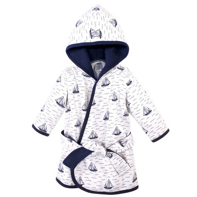 Hudson Baby Infant Boy Cotton Rich Bathrobe, Sailboat, 0-9 Months