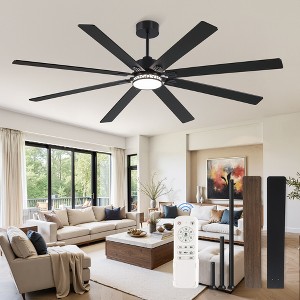 Arceso 84 Inch Farmhouse Ceiling Fan with Light & Remote, Quiet DC Motor for Indoor - 1 of 4