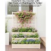3-Tier Wooden Raised Garden Bed with Trellis, Open Base for Climbing Plants, Herbs, Veggies & Flowers, Outdoor Use - 3 of 4