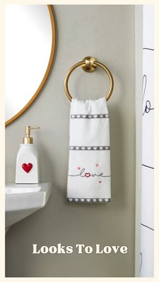 Red and Pink Cotton Microfiber Xs and Os Hand Towels Set