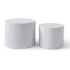 Syemin End Table, 2 Pcs Coffee Table, Modern Round Side Tables , Accent Tables with Waterproof Surface for Living Room, White, 18.9"*18.9"*14.9" - 4 of 4