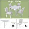 Lyngins 5-Piece Counter Height Dining Table Set – Crystal-Embellished Wooden Square Table & 4 Upholstered Chairs, Faux Wood Grain for Dining Room - 4 of 4