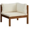 VidaXL Corner Sofas 2 pcs with Cream White Cushions Solid Acacia Wood - 3 of 4
