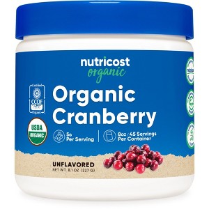 Nutricost Organic Cranberry Powder, 8 oz, 5G per serving - Non-GMO, Gluten-Free - 1 of 4