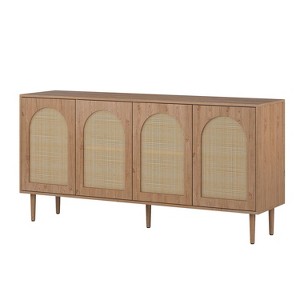 Lenz 63 Wide Modern Rattan Design Sideboard with 2 Adjustable Shelves|ART OF LIVING DESIGNS - 1 of 4