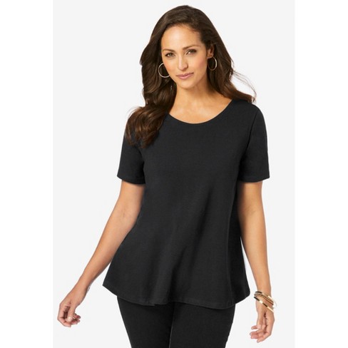 Jessica London Women's Plus Size Trapeze Tee, S - Black : Target