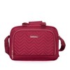 Vynxaria 4-Piece Wine Red Softshell Luggage Set (16/20/24/28) Spinner Wheels Lightweight Design Durable for Travel Family Trips - 3 of 4