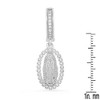 Steeltime Ladies brass simulated diamonds dangling charm Our Lady of Guadalupe huggie earrings. Color Options: White, Gold - 3 of 4