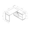 Vynxaria L-Shaped Home Office Workstation Distressed Wood, Attached Storage Credenza (Sliding Barn Door), Reversible Return - 2 of 4