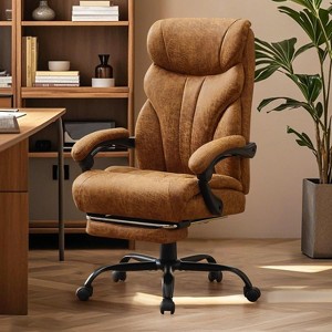 Big and Tall Office Chair 500lbs, Ergonomic Executive Office Chair, Rolling Swivel Pc Chair With High Back & Flip-Up Armrests - 1 of 4