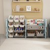 Hrinhom 56.7"W Kids Toy Storage Shelf,2 Tier Shelf+12 Toy Bins - 2 of 4