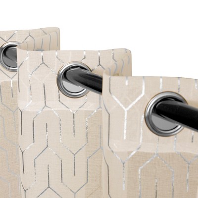 Ivory Sheer Polyester Grommet Kitchen Window Panels, 52" x 96"