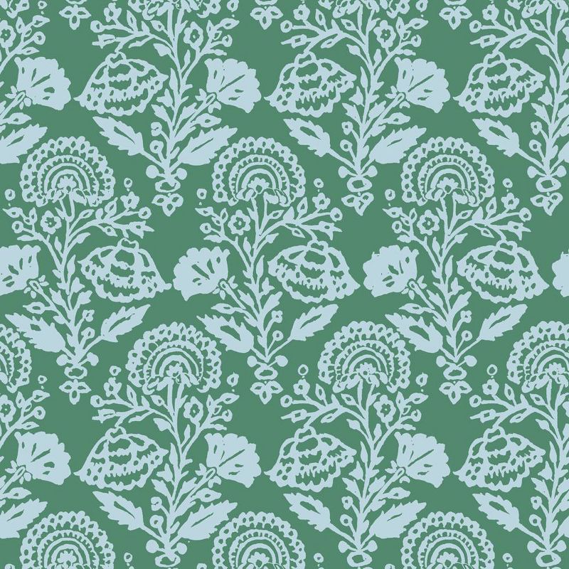 Tempaper Peel and Stick Wallpaper Floral Damask Green, 1 of 7