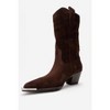 ALVI - Brown Genuine Suede Block Heel Western Boot (Women) brown suede 5.5 Forever & Always Shoes US - 4 of 4
