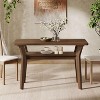Tribesigns 2-Tier Farmhouse Dining Table for 4,  47" Rectangle Kitchen Table with Solid Wood Legs for Kitchen,Dining Room,Living Room ,Walnut - 3 of 4