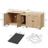 Cat Litter Box Enclosure 55.1" Double Litter Box with Cat Litter Pad - 2 of 4