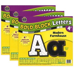 Teacher Created Resources® Modern Farmhouse Bold Block 4" Letters Combo Pack, 230 Pieces Per Pack, 3 Packs - 1 of 2