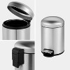 LunaLulinlk 1.3 Gallon Trash Can, Stainless Steel Bathroom Step-on Wastebasket with Lid - 3 of 4