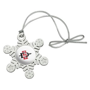 San Diego State University Primary Logo Metal Snowflake Christmas Tree Holiday Ornament - 1 of 3