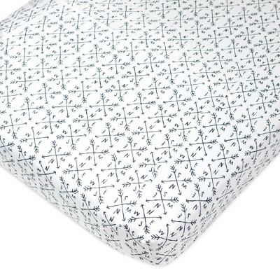 Image of Honest Baby Organic Cotton Fitted Crib Sheet - Compass