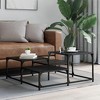 vidaXL Black Engineered Wood Coffee Table - Contemporary Sofa Center Desk with Metal Frame - 3 of 4