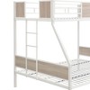 NicBex Twin Over Full Bunk Bed with Guardrail and Trundle,Loft Bed with Built-In Ladder and Slide,Modern Bunk Beds,Bunk Beds for Bedroom,Brown+White - 4 of 4