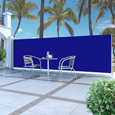 vidaXL Retractable Side Awning 63"x196.9" Blue