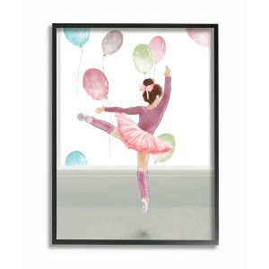 Stupell Industries Jumping Ballerina Little Dancer Girl Balloons Pink - 1 of 4
