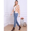 INSPIRE CHIC Women's Floral Print V Neck Button Down Long Sleeve Knit Sweater - 4 of 4