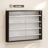 Aghana Digitals Wall-Mounted Collectible Display Case with 2 Glass Doors, 4 Adjustable Shelves & - 3 of 4