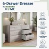 QingMoon Modern 6-Drawer Dresser, Versatile Storage Cabinet, with Fabric Drawers and Sturdy Frame, Home Organization for Living Room or Hallway, Grey - 4 of 4