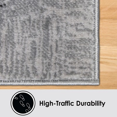 Modern Tranquility Gray-Blue Geometric Tufted Area Rug, 5'3"x7'2"