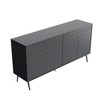 Mid-Century Modern Sideboard 63" with 5 Support Legs, 4 Adjustable Shelves - Stylish Storage for Entryway or Living Room - 4 of 4