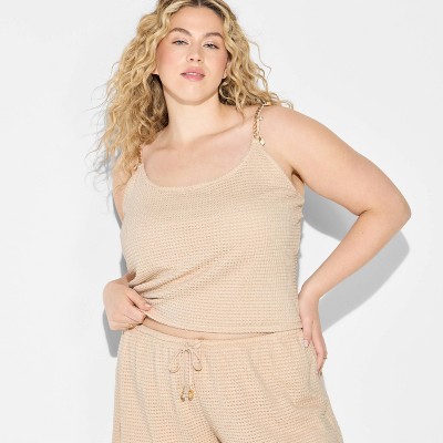 Women's Scoop Neck Shell Trim Tank Top - Wild Fable™