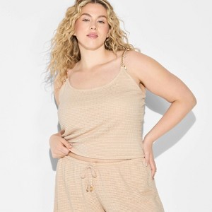 Women's Scoopneck Shell Trim Tank Top - Wild Fable™ - 1 of 4