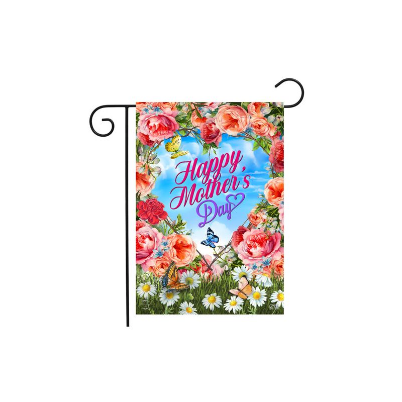 Mother's Day Floral Heart Spring Mother's & Father's Day Garden Flag 18" x 12.5" Briarwood Lane, 2 of 4