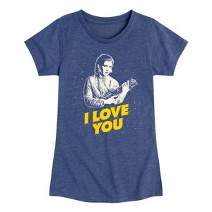 Girls' - Star Wars - Valentine Princess Leia I Love You Fitted Short Sleeve Graphic T-Shirt - 1 of 4